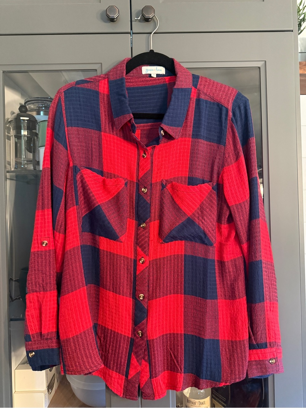 Grace & Lace Melissa’s Favorite Plaid button down shirt